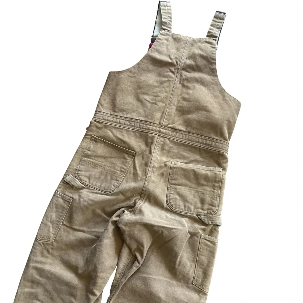 Carhartt Bib Overalls Mens 32x32 Brown R38 Duck Insulated Quilt Lined Workwear